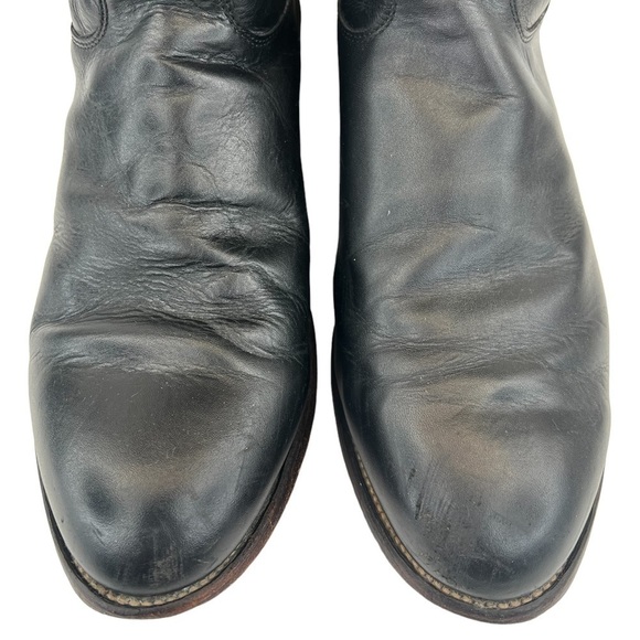 Justin Boots Ropers Collection Black Kipskin Western Boots - Picture 9 of 15